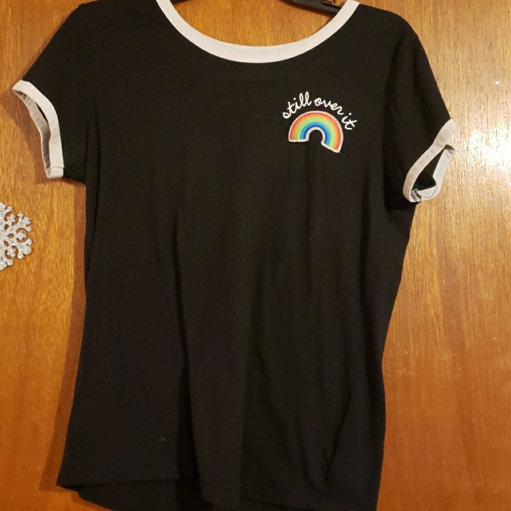 "still over it" rainbow t-shirt